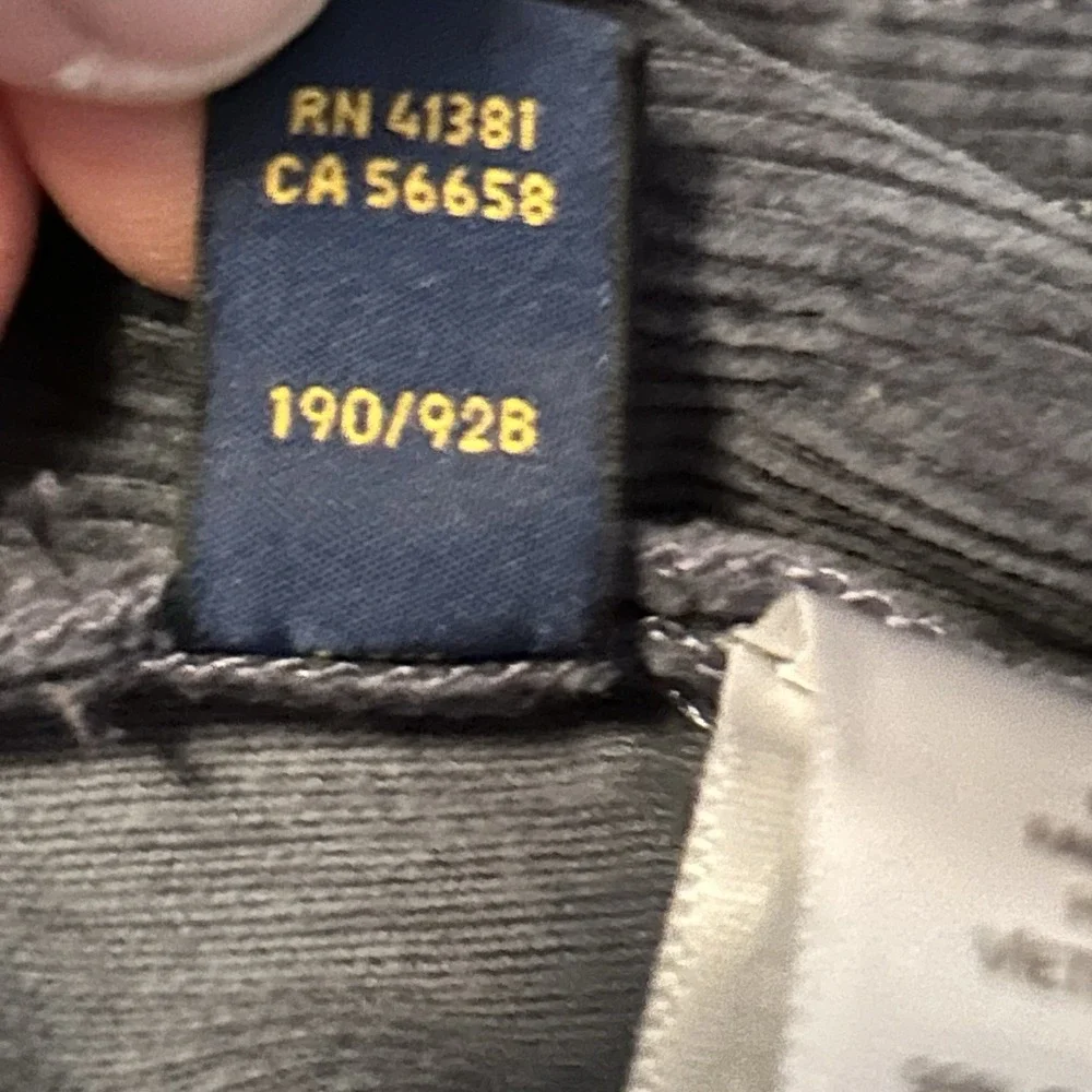 Polo Ralph Lauren Blue Corduroy Pants Stretch Classic Fit Men's Size 36T/38